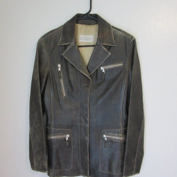 Brown Gimo's Leather Jacket GIMO'S Women's Soft Brown Leather